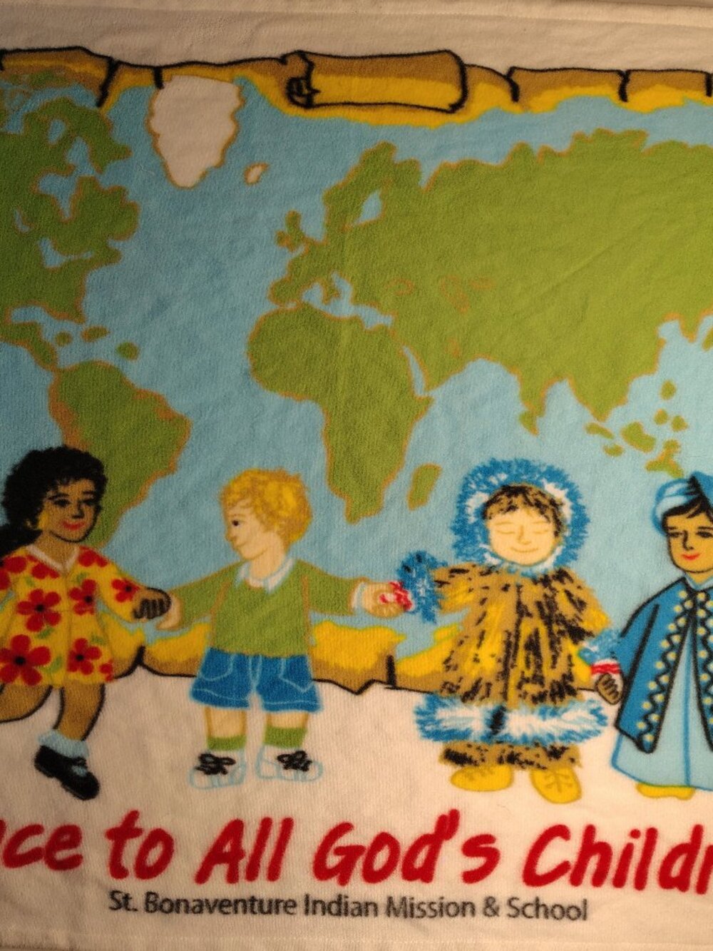 The Peace To All God's Children St. Bonaventure Indian Mission & School Tapestry